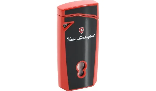 Lamborghini L Magione jet lighter sort/rød + læretui