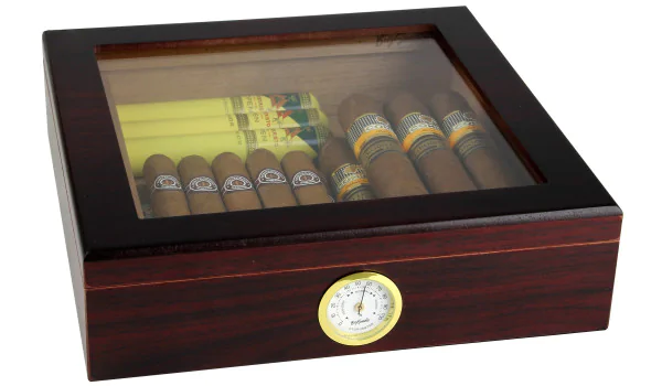 BigSmoke Humidor brun med glasslokk